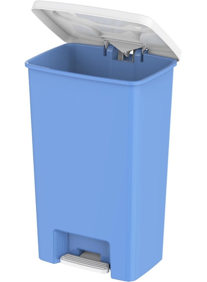 Cosmoplast Step-On Waste Bin With Pedal  Sky Blue Plastic  41 X  31 X  62 Cm Sky Blue 44.0Liters  - Image 1