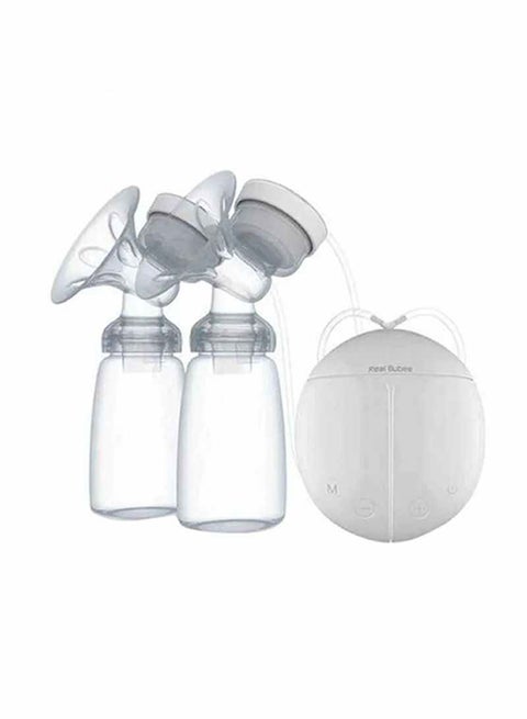 2-Piece Portable Double Electric Breastfeeding Breast Pump With Baby Bottles