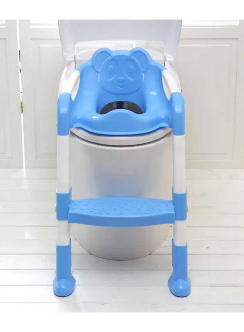Portable Folding Trainer Toilet Potty Training Ladder Chair For Kids - Blue