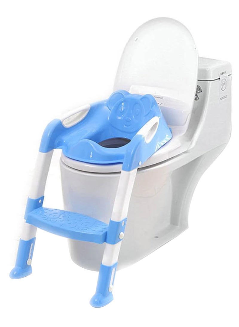 Generic Portable Folding Trainer Toilet Potty Training Ladder Chair For Kids - Blue  - Image 1