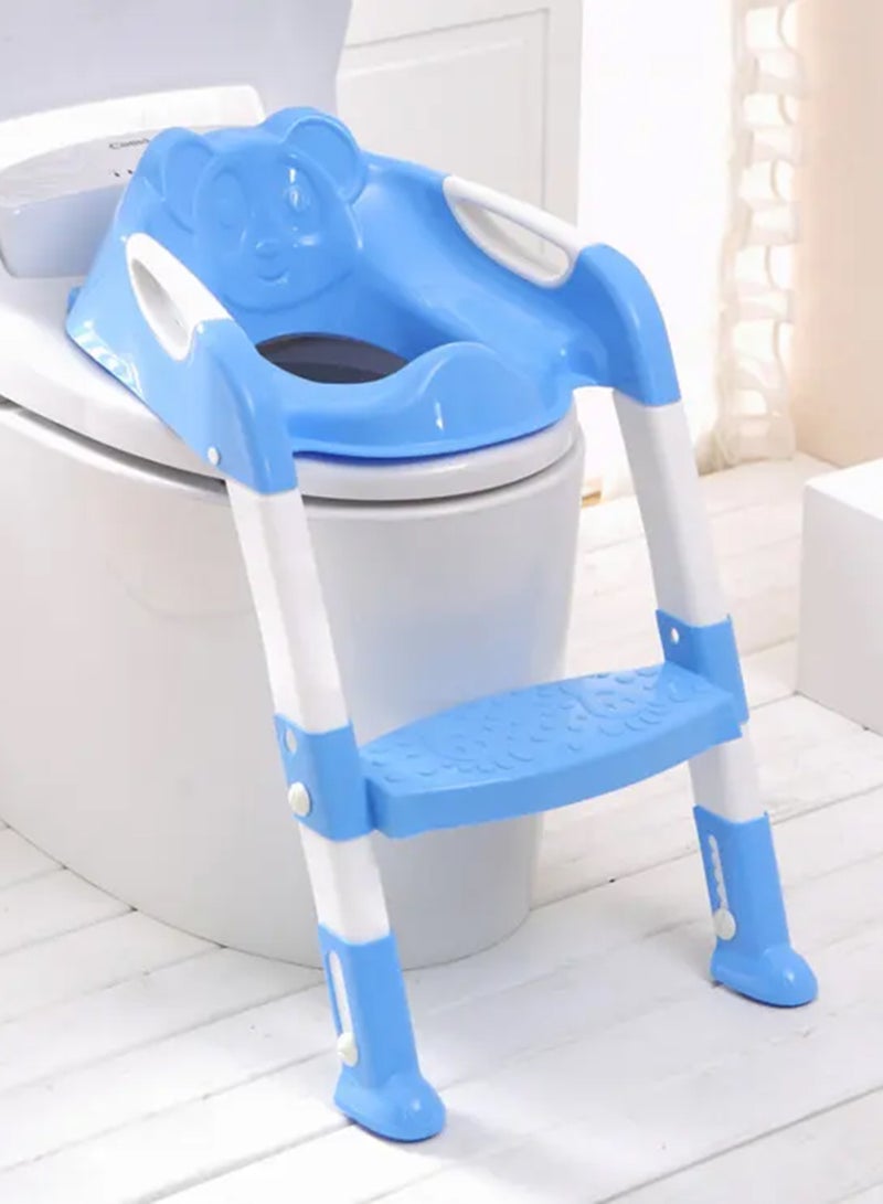 Generic Portable Folding Trainer Toilet Potty Training Ladder Chair For Kids - Blue  - Image 2
