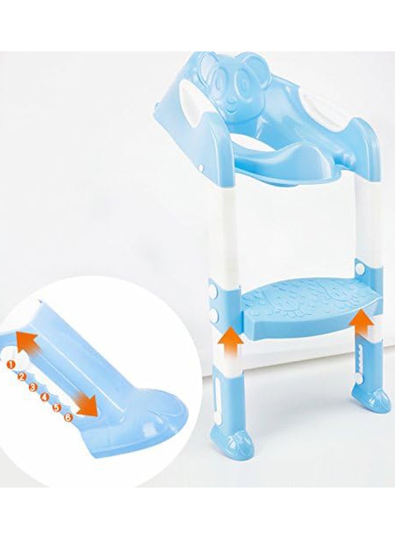Generic Portable Folding Trainer Toilet Potty Training Ladder Chair For Kids - Blue  - Image 3