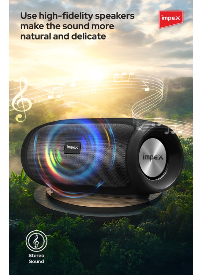 Impex Multimedia Bluetooth Speaker System | USB, TF Card, AUX Input | Built-in Mic, Hands-Free Calling | Universal Micro USB Charging | Mobile Charging Option | Compatible with Smartphones & Tablets | 2.0 Channel | BTS 2015 Black - Image 3