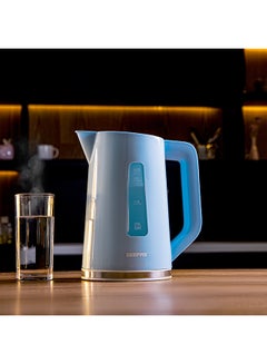 GEEPAS 1.7L Cordless Electric Kettle - Safety Lock, Boil Dry Protection | Heats Up Quickly & Easily | Boiler For Hot Water, Soup, Tea & Coffee Maker 1.7 L 2200 W GK5449 Light Blue  - Image 3