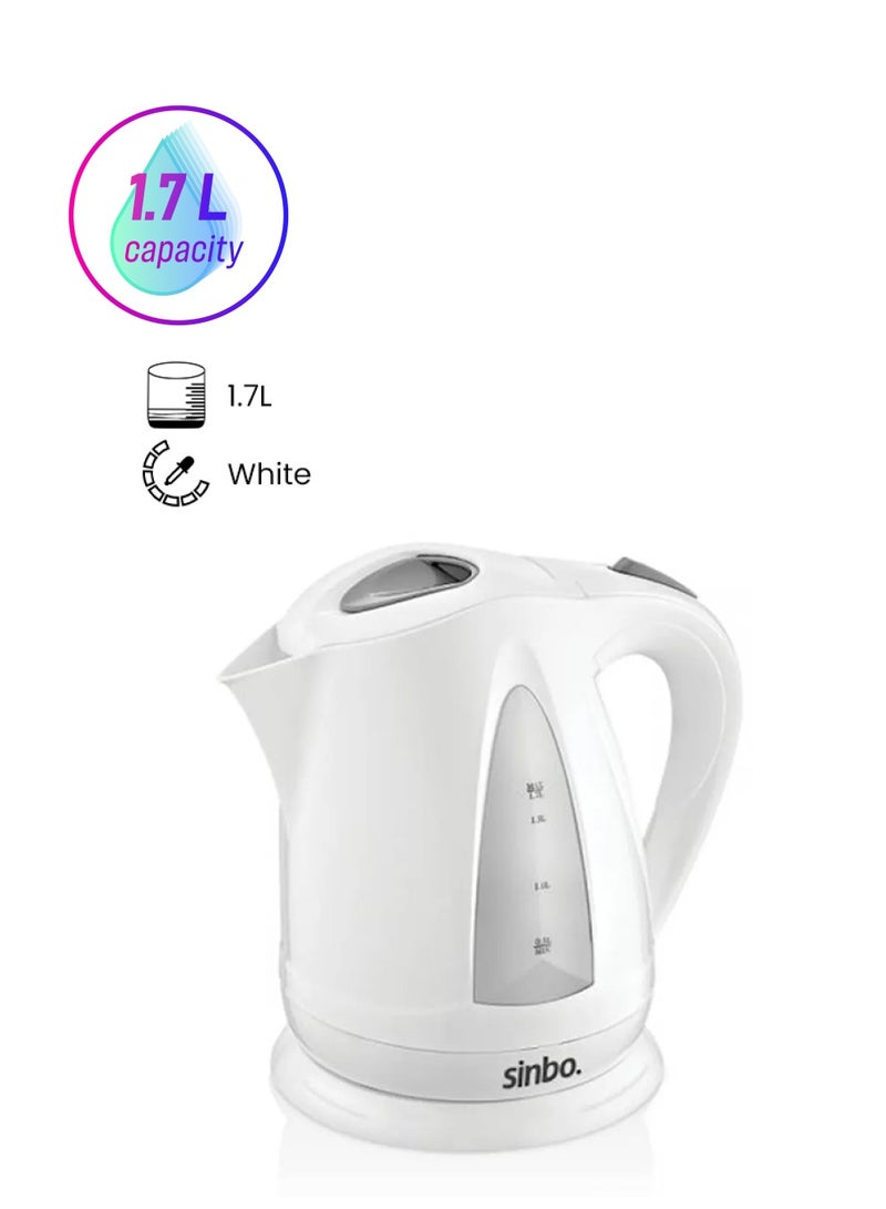 سينبو غلاية بدون سلك بسعة 1.7 لتراً 1.7 L SK7324 أبيض  - Image 1
