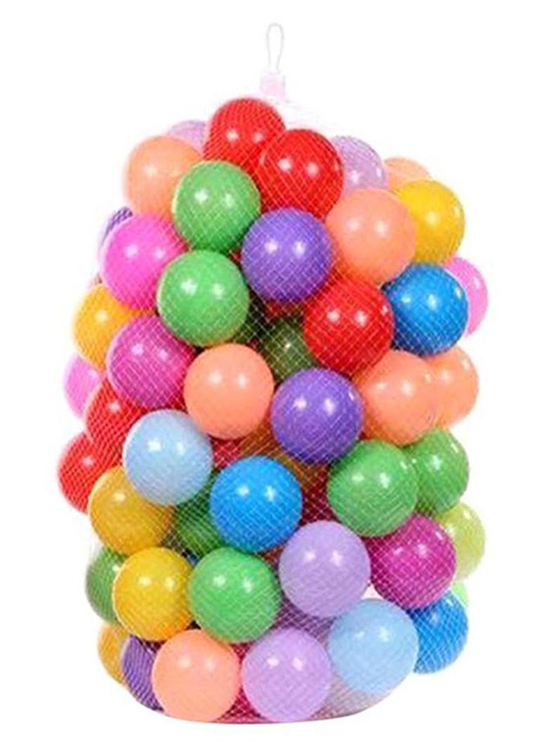 طقم كرات لحوض السباحة بألوان نابضة بالحياة وحواف ناعمة خالية من الجراثيم من 100 قطعة 7x7x7سم - Image 1