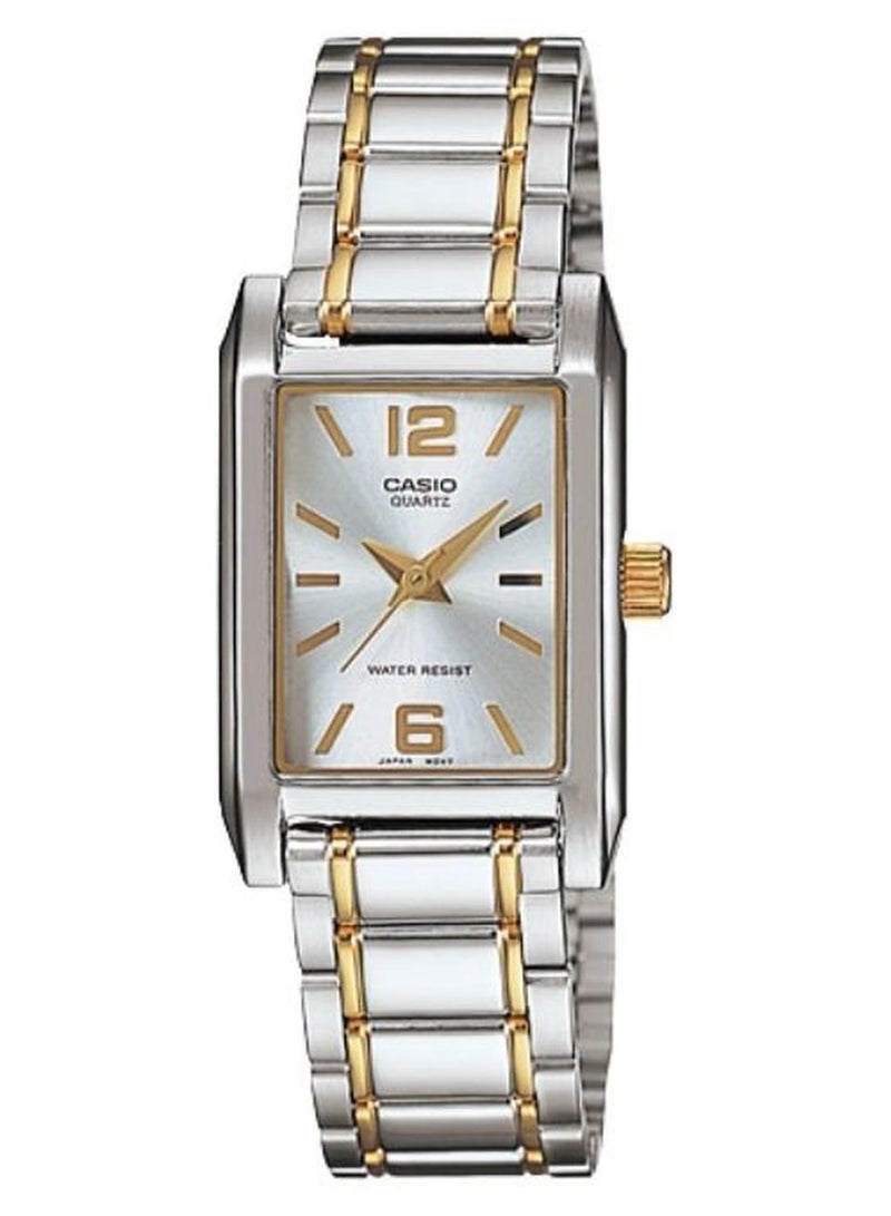 كاسيو ساعة يد رسمية بعقارب طراز LTP-1235SG-7ADF - 21 ملم - فضي/ذهبي للنساء - Image 1