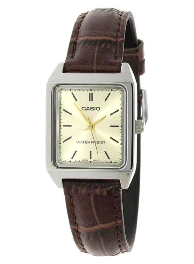 كاسيو ساعة يد بعقارب ومقاومة للماء طراز LTP-V007L-9EUDF - 31 مم - بني للنساء - Image 1