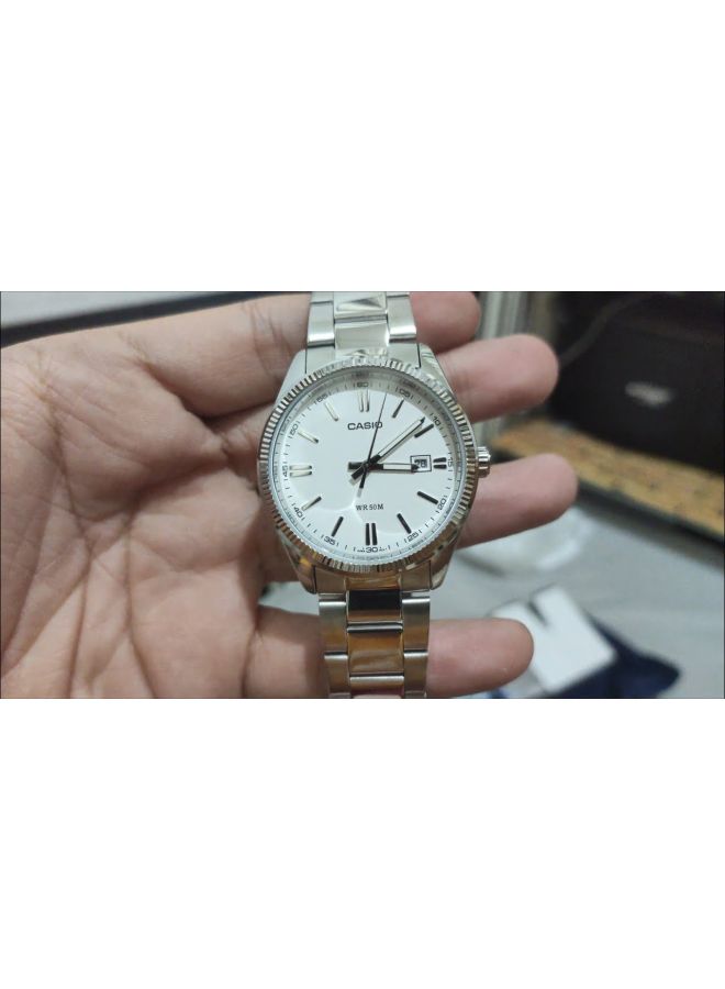كاسيو ساعة يد بعقارب وسوار من الإستانلس ستيل طراز MTP-1302D-7A1VDF - مقاس 44 مم - لون فضي للرجال - Image 5