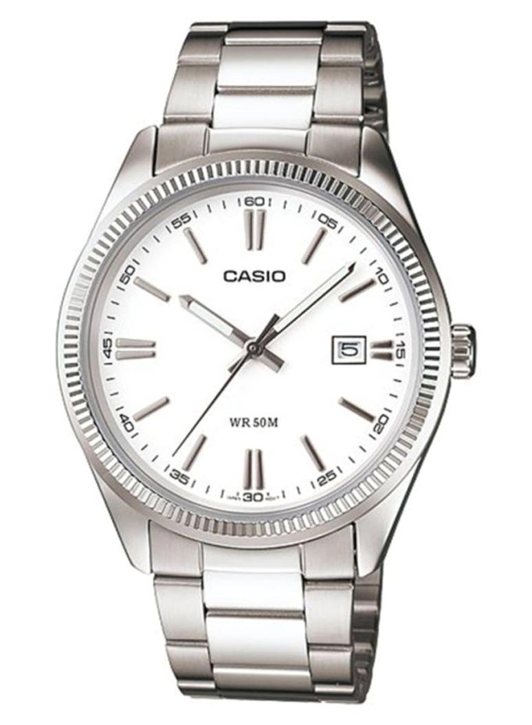 CASIO Men's Stainless Steel Analog Wrist Watch MTP-1302D-7A1VDF - 44 mm - Silver - Image 1