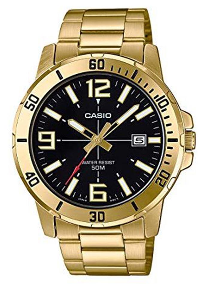 CASIO Men's Analog Dress Watch- MTP-VD01G-1BVUDF - 45 mm - Gold - Image 1