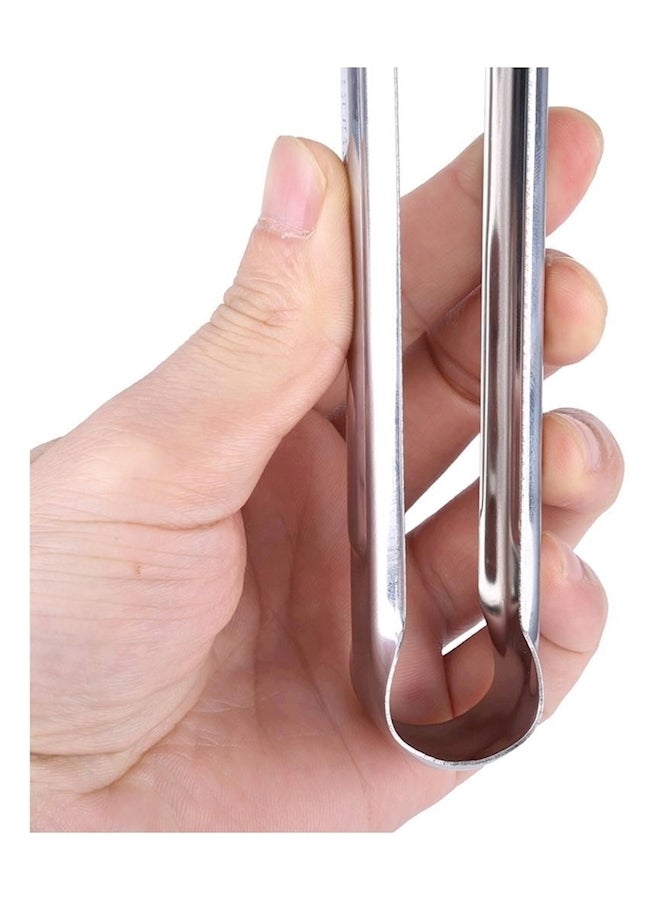 ملقط للطعام من الستانلس ستيل فضي - Image 2