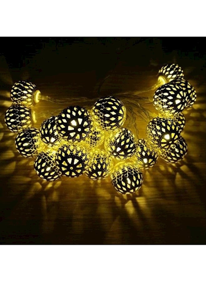 20 LED Moroccan Globe String Lights ( Color may vary ) Yellow - Image 1