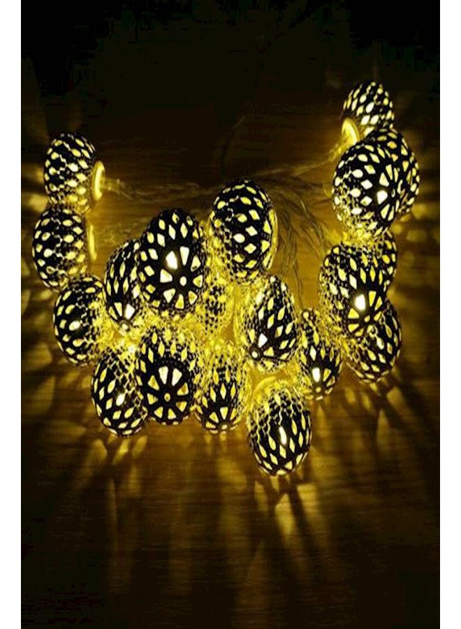 20 LED Moroccan Globe String Lights ( Color may vary ) Yellow - Image 4