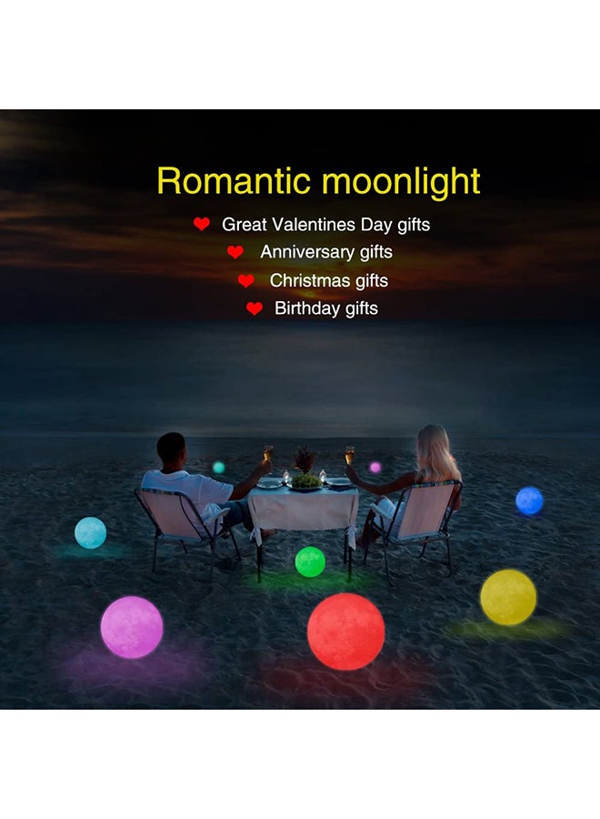 Earth Lamp 9 Colors Flashing Mode Ball With Stand Base Brown/White/Yellow 13cm