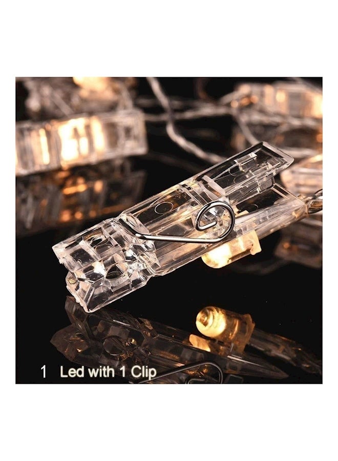 Generic Decorative String Light With 20 Clips For Hanging Photos Yellow 2meter  - Image 3