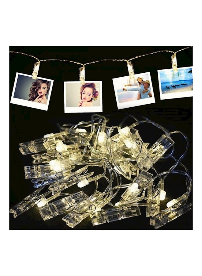Generic Decorative String Light With 20 Clips For Hanging Photos Yellow 2meter  - Image 4
