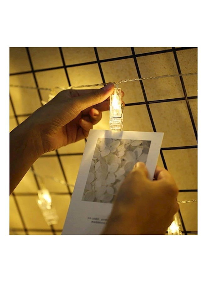 Generic Decorative String Light With 20 Clips For Hanging Photos Yellow 2meter  - Image 5