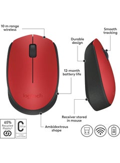 Logitech M171 Wireless Mouse 910-004641 Red  - Image 5
