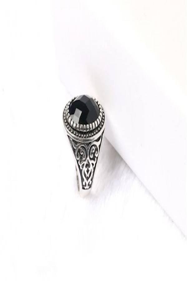 Silver Plated Alloy Agate Studded Ring - Image 3