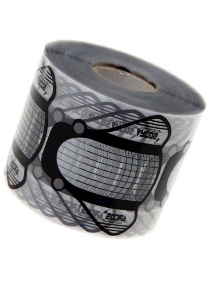 500-Piece Nail Art UV Gel Tip Extension Guide Black/Clear - Image 3