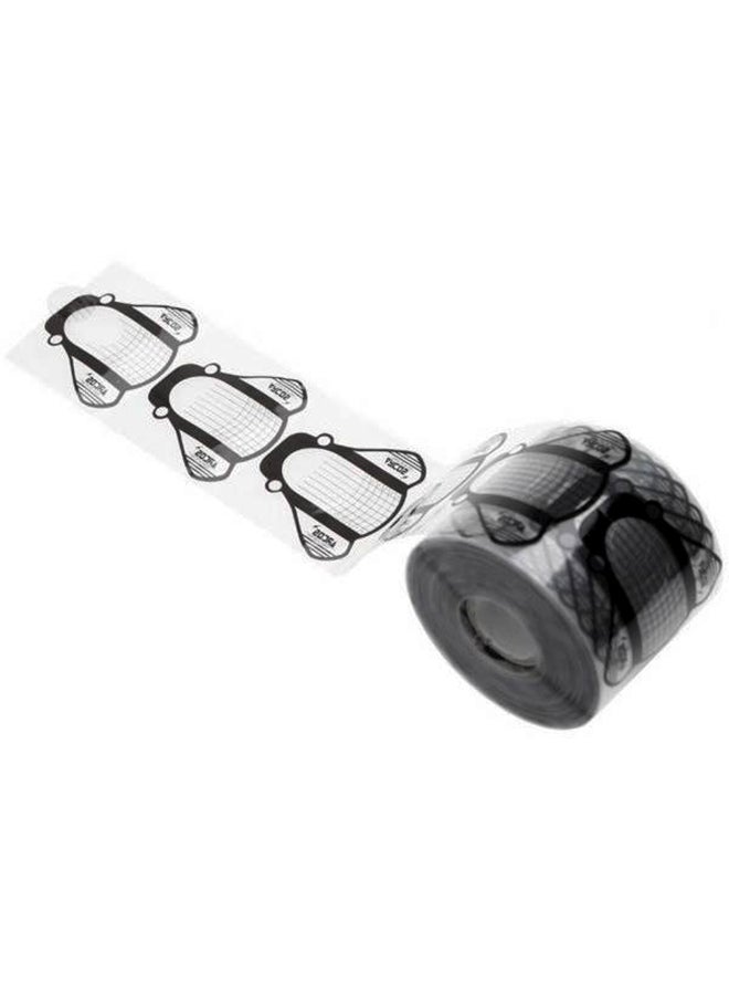 500-Piece Nail Art UV Gel Tip Extension Guide Black/Clear - Image 4