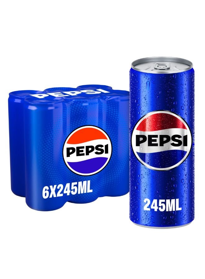 بيبسي علب مشروبات مكربنة 245ملليلتر عبوة من 6 قطع - Image 1