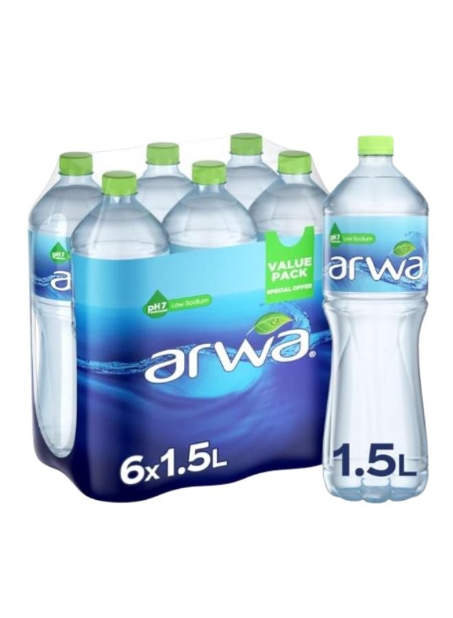 مياه شرب معبأة في قوارير 1.5لترات عبوة من 6 قطع