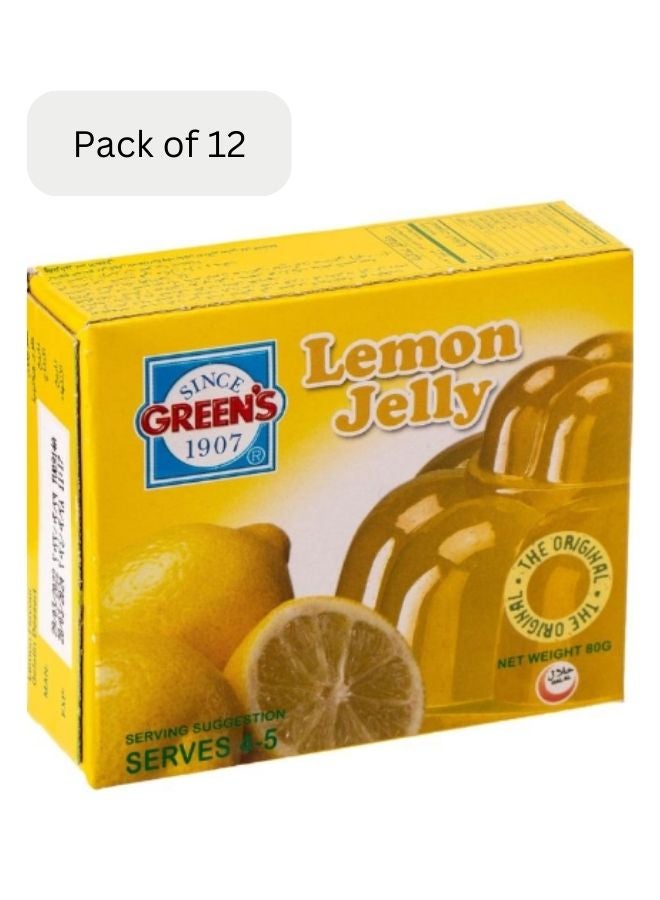GREEN'S Jelly Lemon 80grams Pack of 12 - Image 1