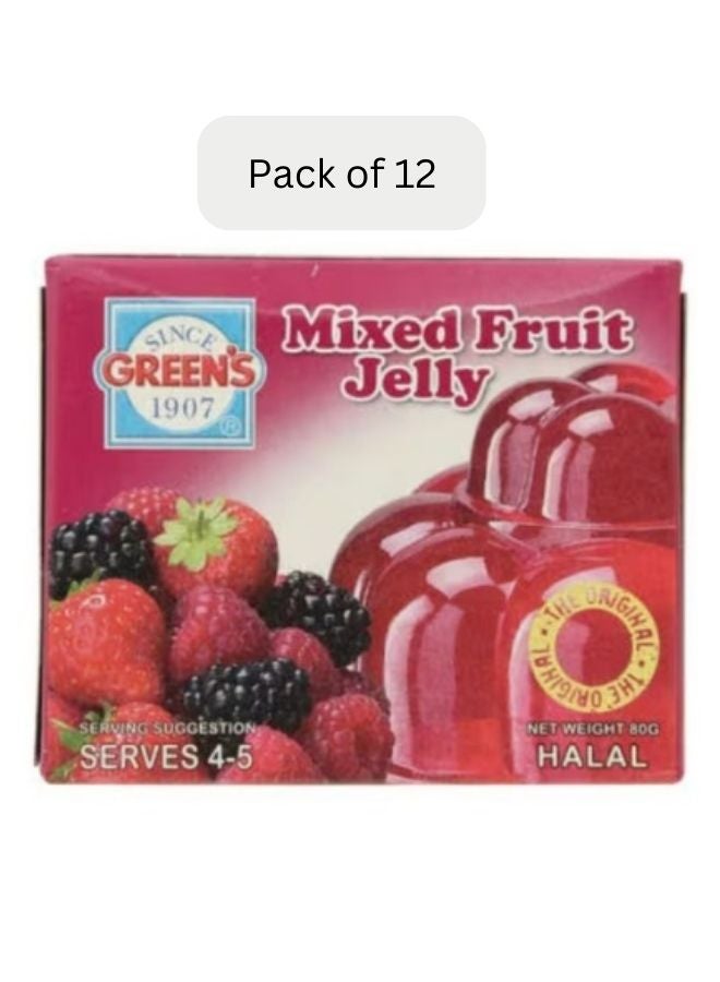 GREEN'S Jelly Mixed Fruit 80grams Pack of 12 - Image 1