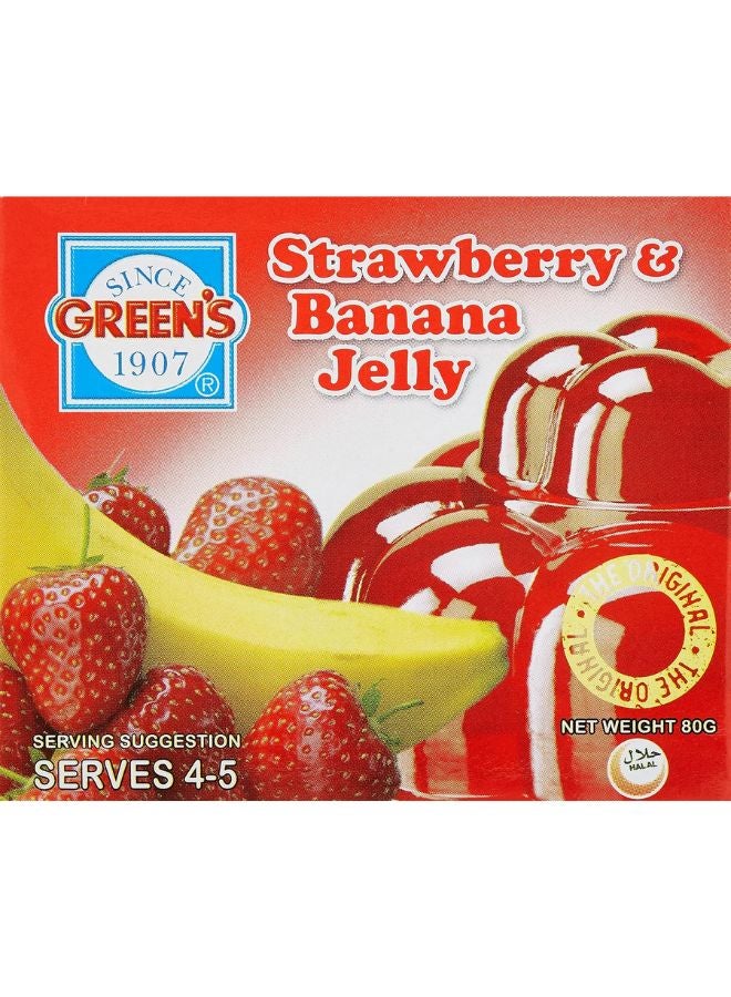 GREEN'S Jelly Strawberry And Banana 80grams Pack of 12 - Image 1