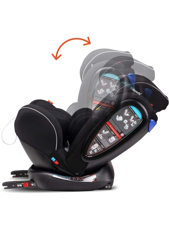 Babyauto Baby Auto Neofix Car Seat with Up To 4 Positions, 0 to 12 Years - Black