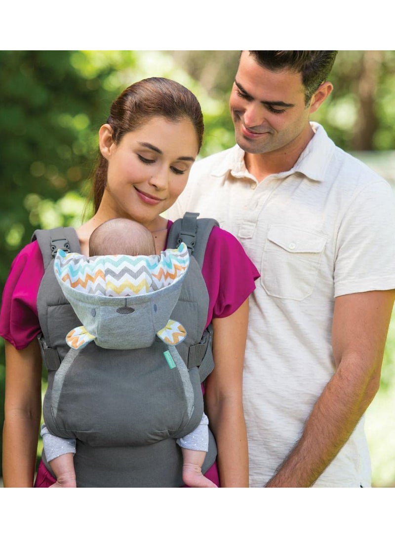 infantino - Cuddle Up Ergonomic Hoodie Baby Carrier With Removable Canopy, Grey - IN005331, 12 To 40 Lbs - Image 1