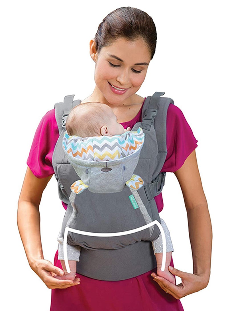 infantino - Cuddle Up Ergonomic Hoodie Baby Carrier With Removable Canopy, Grey - IN005331, 12 To 40 Lbs - Image 1
