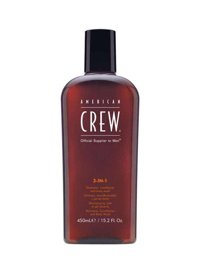 AMERICAN CREW 3 In 1 Shampoo, Conditioner And Body Wash For Men 450ml  - Image 1