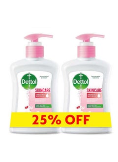 Dettol Skin Care Anti Bacterial Liquid Hand Wash Rose And Sakura Blossom Fragrance Pack of 2 200.0ml  - Image 1