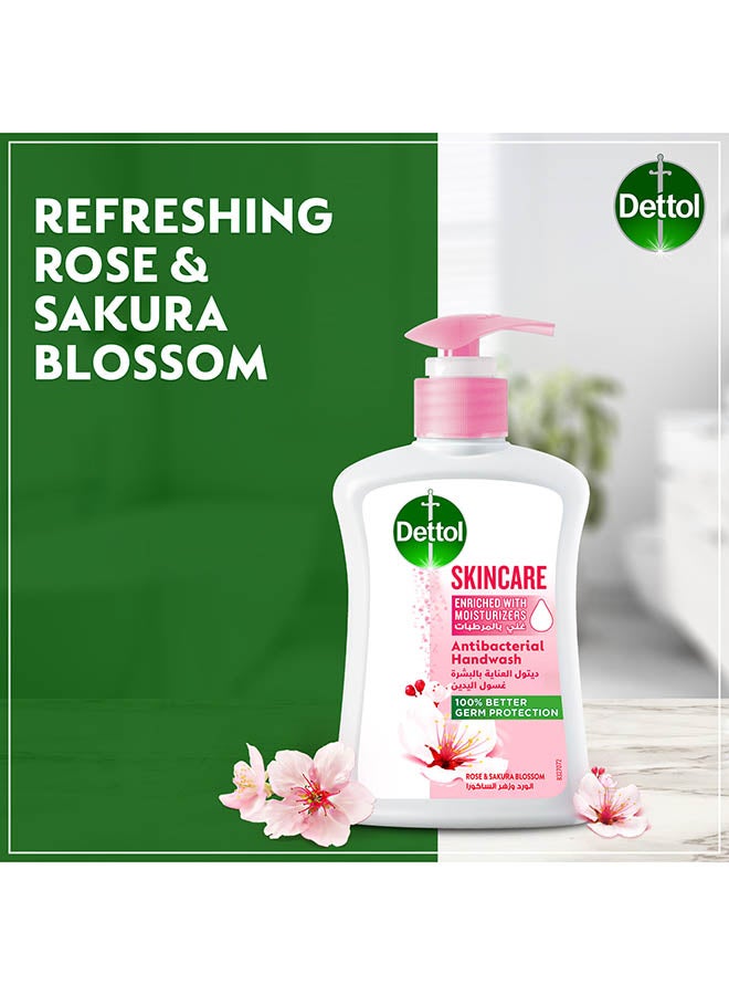 Dettol Skin Care Anti Bacterial Liquid Hand Wash Rose And Sakura Blossom Fragrance Pack of 2 200.0ml - Image 5