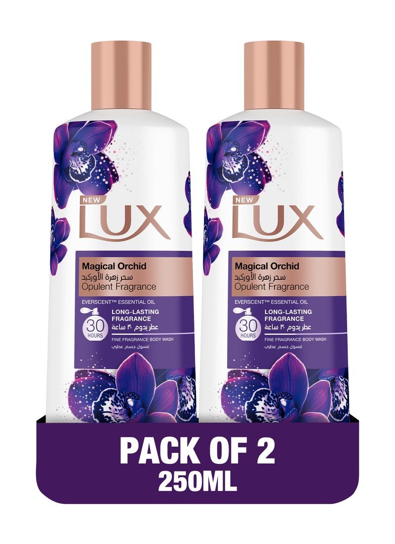 Lux Perfumed Body Wash Magical Orchid For 30 Hours Long Lasting Fragrance 250ml Pack of 2 Magical Orchid 250ml
