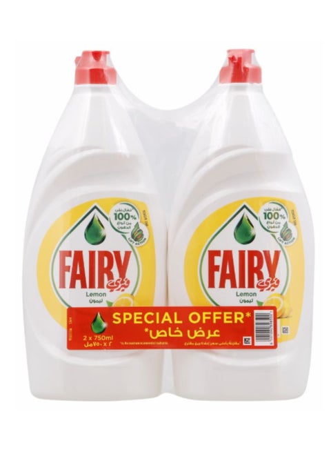 Lemon Dishwashing Liquid Soap 750ml Pack Of 2