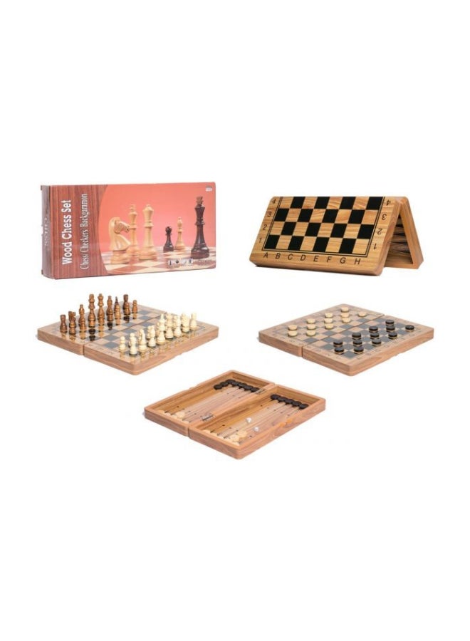 طقم شطرنج خشبي قابل للطي 3 في 1 - Image 2
