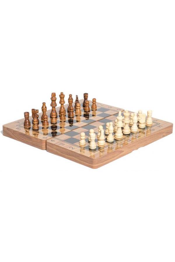طقم شطرنج خشبي قابل للطي 3 في 1 - Image 3