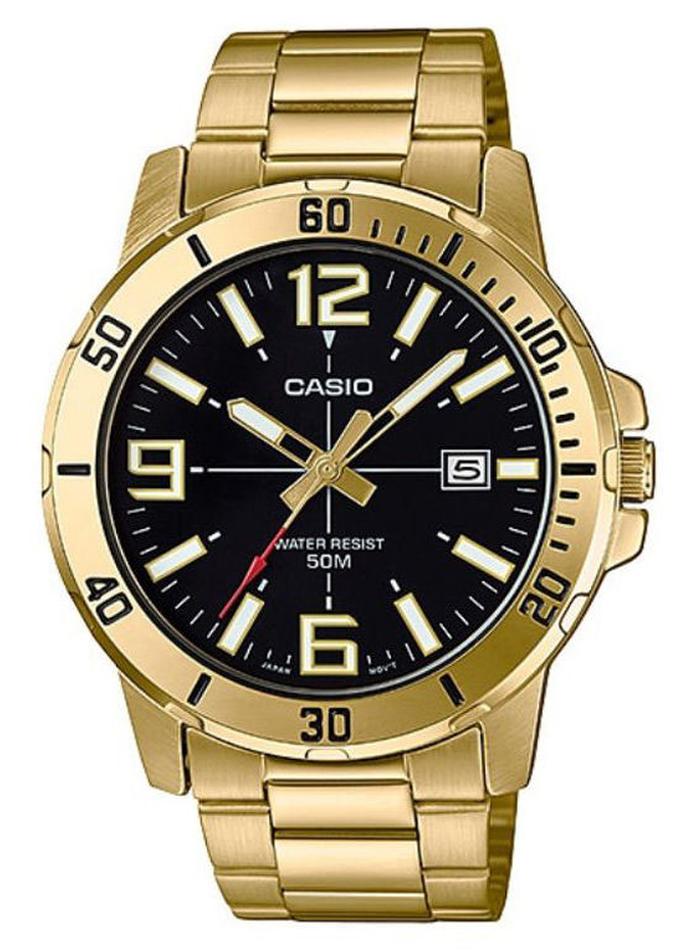 CASIO Men's Enticer Analog Watch MTP-VD01G-1BV - 45 mm - Gold - Image 1