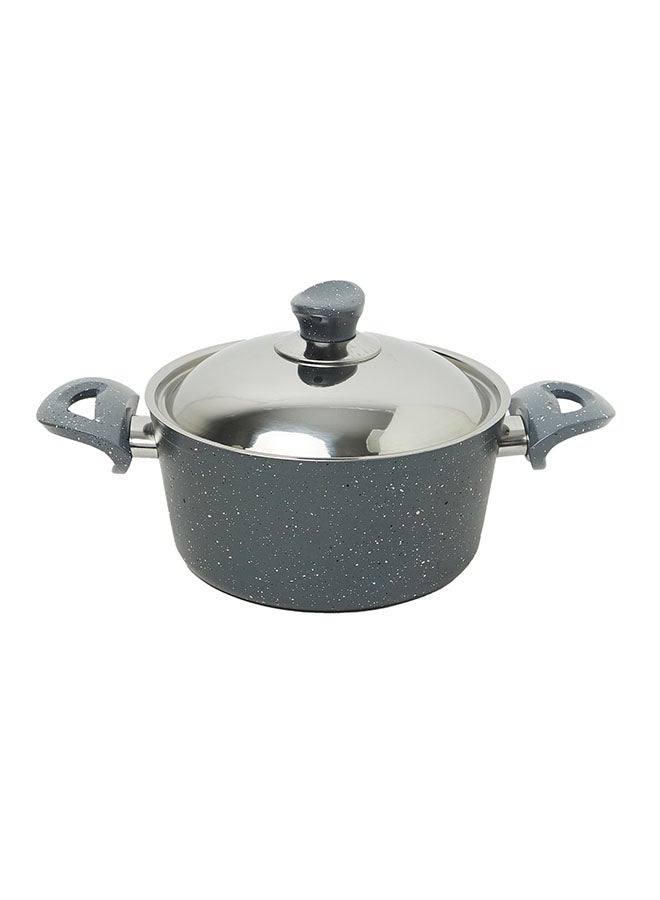 REGAL IN HOUSE - 13 Pieces Turkish Granite Cookware Set With Steel Lid Grey 24x24x10.5cm - Image 1
