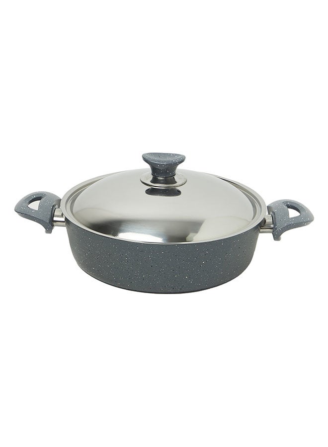 REGAL IN HOUSE - 13 Pieces Turkish Granite Cookware Set With Steel Lid Grey 24x24x10.5cm - Image 1