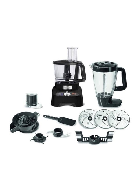 Double Force Food Processor with 10 attachments, 34 functions, 3L Bowl, 2L Blender, 3 L 1000 W FP824825 Black