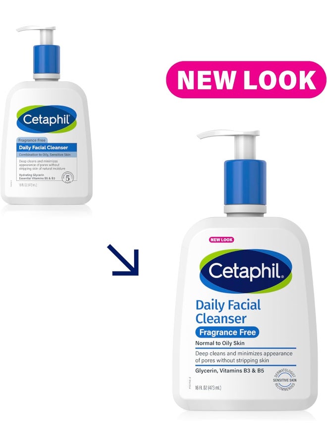 Cetaphil - Daily Facial Cleanser, Normal to Oily Skin 16 oz Packaging May Vary - Image 1
