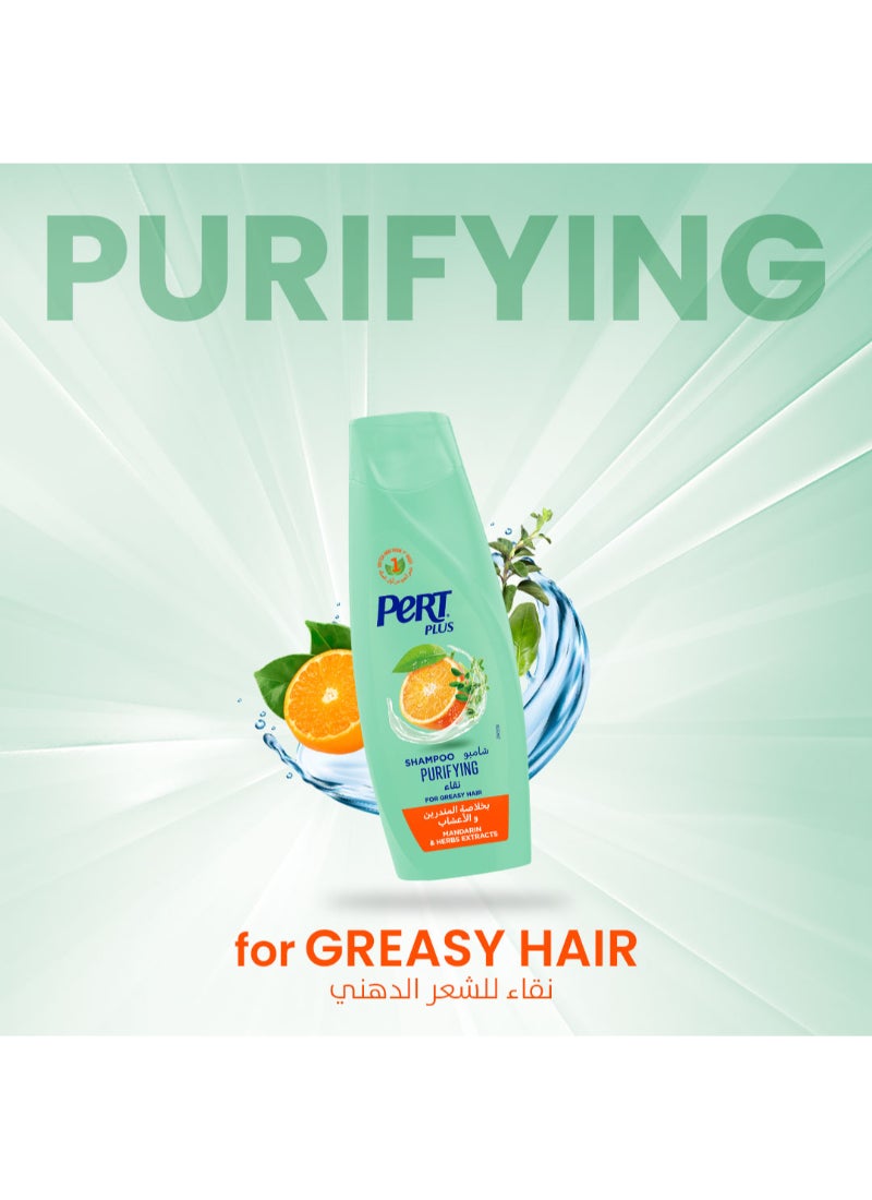 PERT PLUS Purifying Shampoo for Greasy Hair with Mandarin and Herbs Extract 400ml - Image 2
