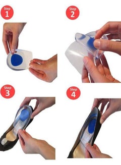 FLAMINGO Silicone Shoe Inserts Cushion Pads Heel Pain Relief Insoles  - Image 2