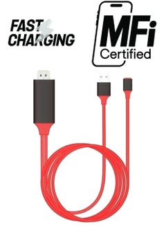Lightning To HDMI HDTV Cable For Apple iPhone/iPad/iPod Red