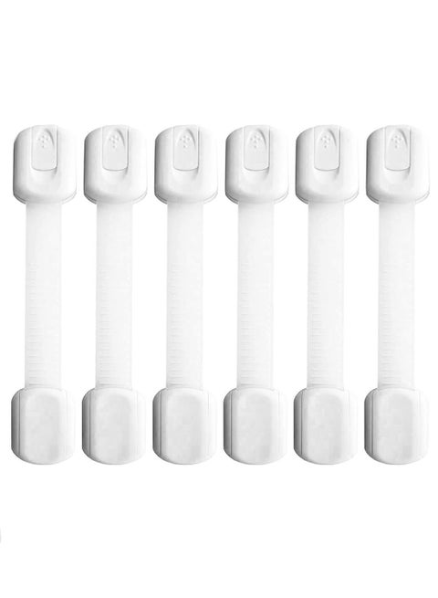 Child Safety Cabinet Locks (6-Pack) | Adjustable Baby Proofing Latches for Cabinets, Drawers, Closet, Door Fridge, Toilet, Windows & Oven | 3M Adhesiveand Secure Childproof Set